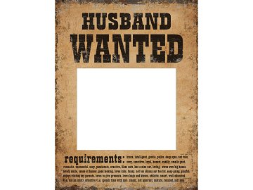 Plaques de carton mari et femme recherchés (1 pqt. / 2 pc.)