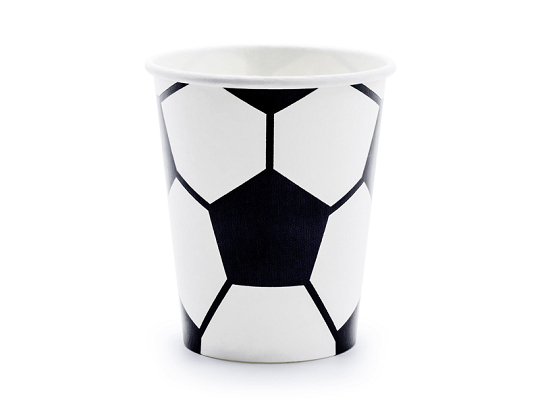 Paper cups Football, mix, 260 ml (1 pkt / 6 pc.)