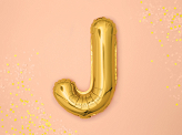 Ballon Mylar lettre ''J'', 35cm, or