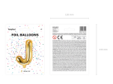 Ballon Mylar lettre ''J'', 35cm, or
