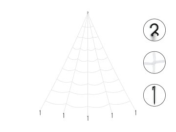 Dekoration Spinnennetz, weiß, 5x4m