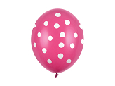 Balony 30cm, Kropki, Pastel Hot Pink (1 op. / 50 szt.)