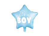 Folienballon Stern - It's a boy, 48cm, hellblau