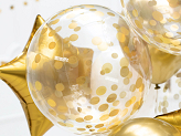 Balon Kula w kropki, 40cm, złoty