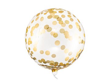Balon Kula w kropki, 40cm, złoty