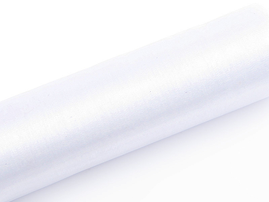 Organza Gładka, biały, 0,16 x 9m (1 szt. / 9 mb.)