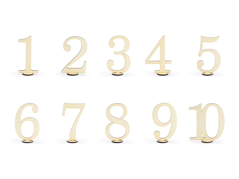 Bordsnummer trä – 10.5 cm – 10-pack