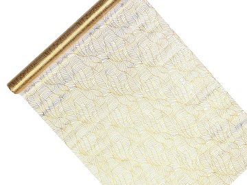 Organza mit Aufdruck, weiß, 0,48 x 9m