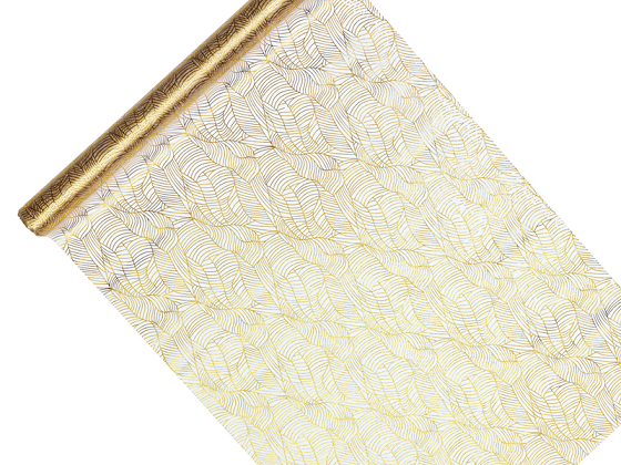 Organza mit Aufdruck, weiß, 0,48 x 9m