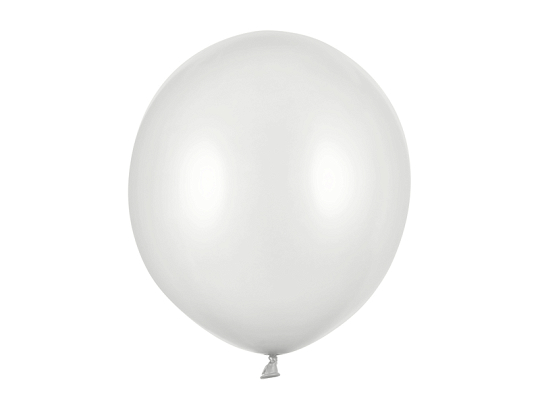 Balony Strong 43cm, Metallic Silver Snow (1 op. / 25 szt.)
