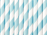 Paper Straws, sky-blue, 19.5cm (1 pkt / 10 pc.)