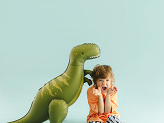 Standing foil balloon T-Rex, 93x79 cm, green