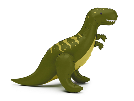 Standing foil balloon T-Rex, 93x79 cm, green