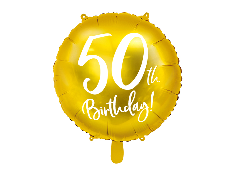 Folieballong – 50-årsdag – guld – 45 cm