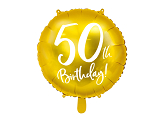 Folienballon 50th Birthday, gold, 45cm