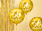 Foil Balloon 50th Birthday, gold, 45 cm