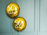 Ballon Mylar 50e anniversaire, or, 45cm