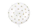 Ballon aluminium Bubble Étoiles, 60 cm, transparent