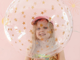 Ballon aluminium Bubble Étoiles, 60 cm, transparent