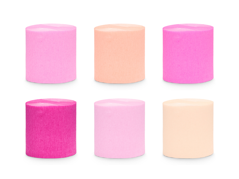Kräppappersserpentin – mix pastell – 5 cm – 6-pack
