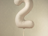 Balon foliowy Cyfra '2', 86cm, jasny beż
