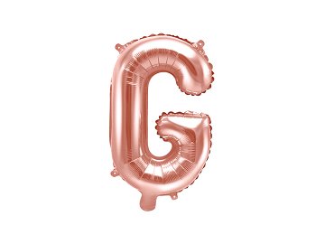 Balon foliowy Litera ''G'', 35cm, różowe złoto