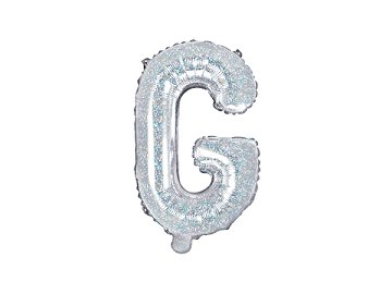 Balon foliowy Litera ''G'', 35cm, holograficzny