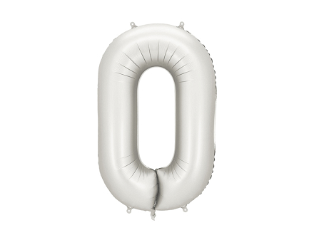 Balon foliowy Cyfra ''0'', 86cm, srebrny