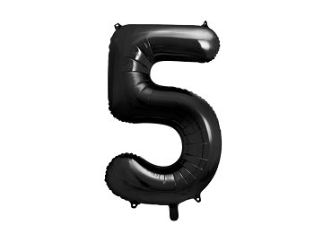 Folienballon Ziffer ''5'', 86cm, schwarz