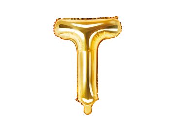 Balon foliowy Litera ''T'', 35cm, złoty