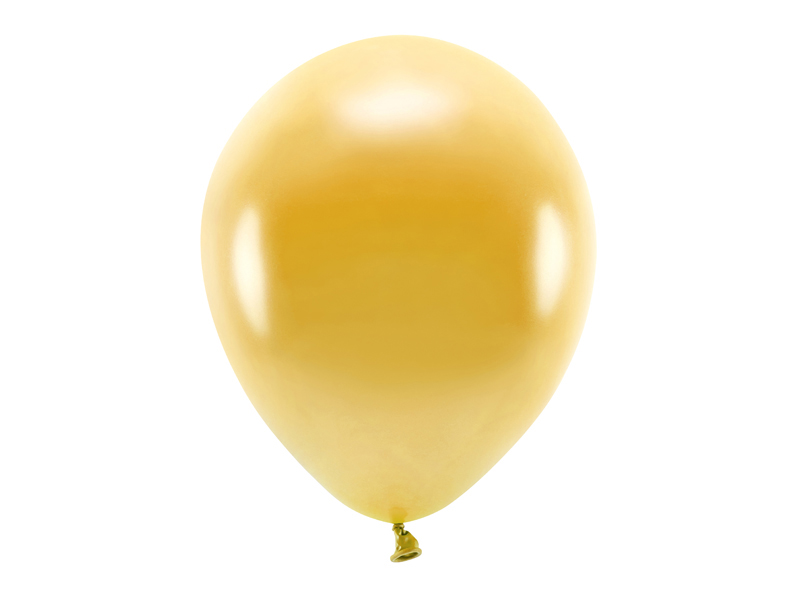 Latexballong ECO – metallisk – guld – 30 cm – 10-pack