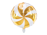 Balon foliowy Cukierek, 35cm, złoty