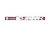Confetti cannon with rose petals, deep red, 60cm