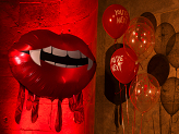 Ballon en aluminium Lèvres ensanglantées, 92x60 cm, rouge