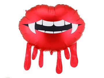 Folienballon Blutige Lippen, 92x60 cm, rot