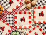 BBQ paper plates, mix, 26x26 cm (1 pkt / 6 pc.)