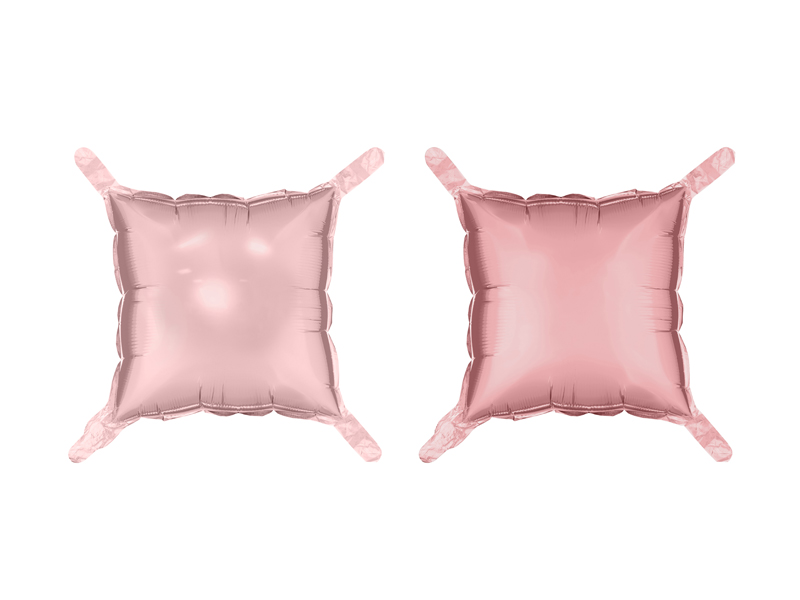 Folieballong – Ridå kvadrat – dammig ros – 35x35 cm – 4-pack