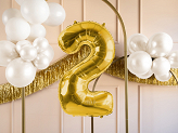 Ballon Mylar Chiffre ''2'', 72cm, doré clair