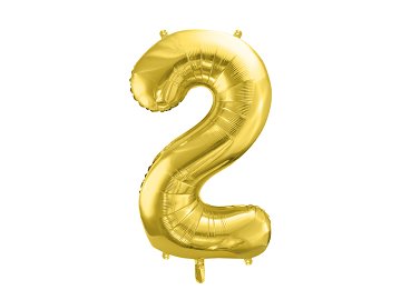 Foil Balloon Number ''2'', 72cm, light gold