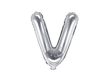 Foil Balloon Letter ''V'', 35cm, silver