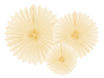 Tissue fan, light cream, 20-40cm (1 pkt / 3 pc.)