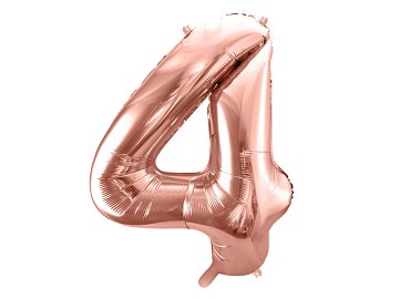 Folienballon Ziffer ''4'', 86cm, roségold