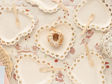 Assiettes en papier Cœur, 26x24.5 cm, assortiment (1 pqt. / 6 pc.)
