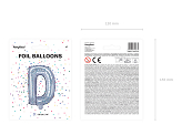 Balon foliowy Litera ''D'', 35cm, holograficzny
