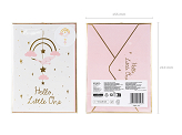 Carte de vœux avec suspension décorative, 14x20 cm, rose clair