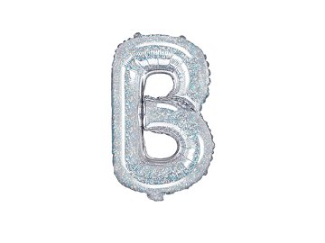 Balon foliowy Litera ''B'', 35cm, holograficzny