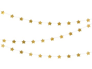 Girlande Sterne, gold, 3,6m