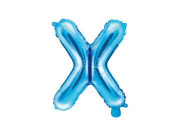 Ballon Mylar lettre ''X'', 35cm, bleu