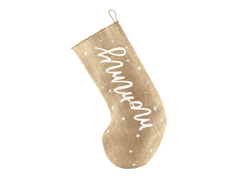 Strumppåse – Mommy – vit – 23x39.5 cm