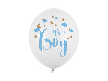 Balloons 30cm, It's a Boy, Pastel Pure White (1 pkt / 50 pc.)